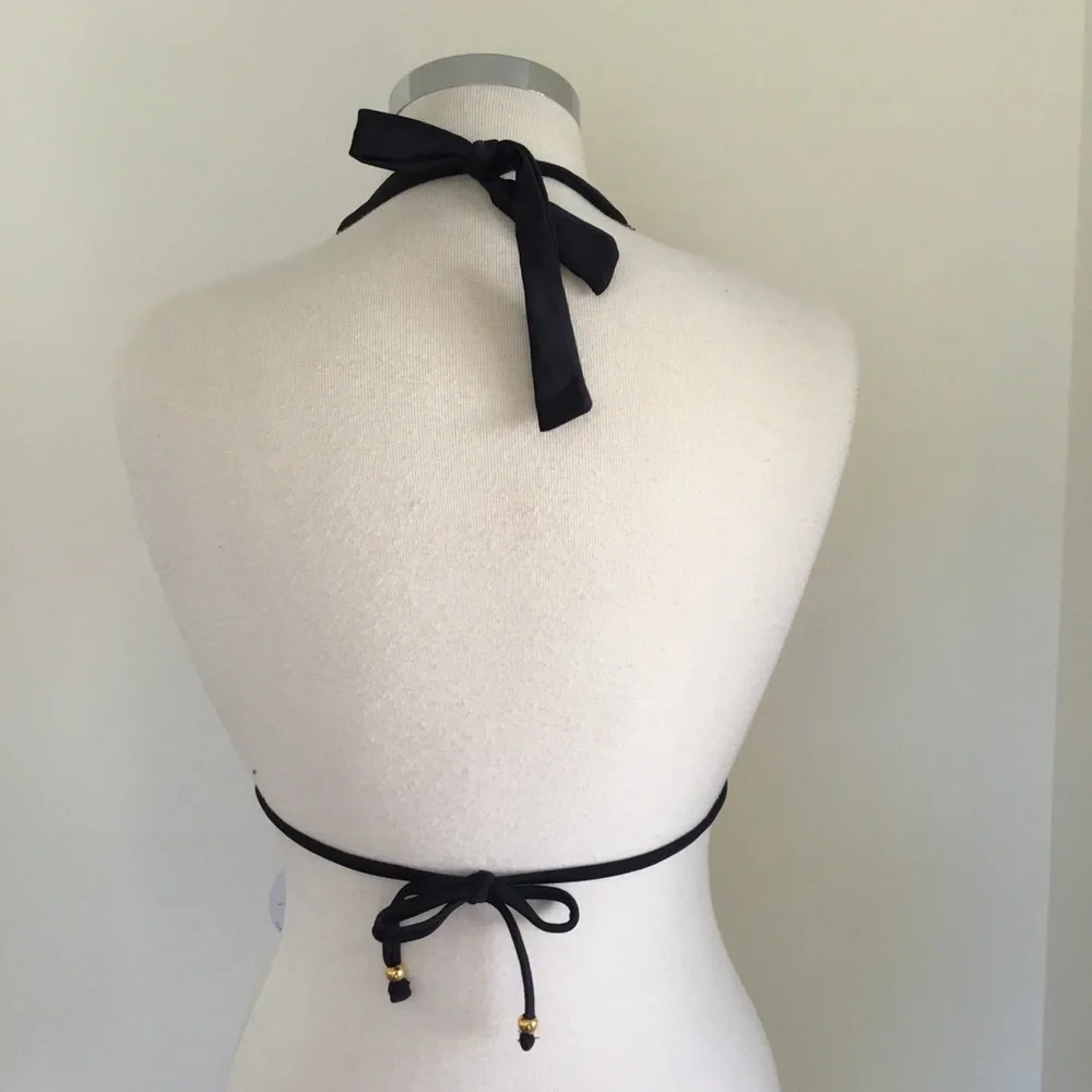 PQ Swim Midnight Gold Lace Halter Bikini Top - NWT, Size Large - Picture 5 of 12